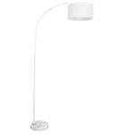 GloboStar® IMPERIAL 01588 Μοντέρνο Επιδαπέδιο Φωτιστικό Μονόφωτο 1 x E27 IP20 Λευκό Μέταλλο, Λευκό Ύφασμα με Γκρι Μάρμαρο - Μ34 x Π34 x Υ172cm - Image 5