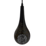 GloboStar® JANIS 01589 Μοντέρνο Κρεμαστό Φωτιστικό Καμπάνα Μονόφωτο 1 x E27 IP20 Μαύρο & Χρυσό Μέταλλο - Μ20 x Π20 x Υ46cm - Image 6