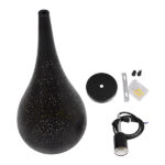 GloboStar® JANIS 01589 Μοντέρνο Κρεμαστό Φωτιστικό Καμπάνα Μονόφωτο 1 x E27 IP20 Μαύρο & Χρυσό Μέταλλο - Μ20 x Π20 x Υ46cm - Image 8