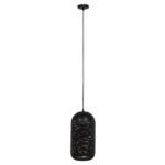 GloboStar® JANIS 01591 Μοντέρνο Κρεμαστό Φωτιστικό Καμπάνα Μονόφωτο 1 x E27 IP20 Μαύρο & Χρυσό Μέταλλο - Μ20 x Π20 x Υ41cm - Image 2