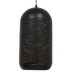 GloboStar® JANIS 01591 Μοντέρνο Κρεμαστό Φωτιστικό Καμπάνα Μονόφωτο 1 x E27 IP20 Μαύρο & Χρυσό Μέταλλο - Μ20 x Π20 x Υ41cm - Image 3