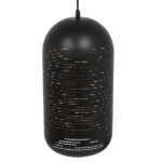 GloboStar® JANIS 01591 Μοντέρνο Κρεμαστό Φωτιστικό Καμπάνα Μονόφωτο 1 x E27 IP20 Μαύρο & Χρυσό Μέταλλο - Μ20 x Π20 x Υ41cm - Image 4