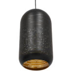 GloboStar® JANIS 01591 Μοντέρνο Κρεμαστό Φωτιστικό Καμπάνα Μονόφωτο 1 x E27 IP20 Μαύρο & Χρυσό Μέταλλο - Μ20 x Π20 x Υ41cm - Image 5