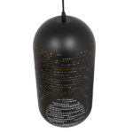 GloboStar® JANIS 01591 Μοντέρνο Κρεμαστό Φωτιστικό Καμπάνα Μονόφωτο 1 x E27 IP20 Μαύρο & Χρυσό Μέταλλο - Μ20 x Π20 x Υ41cm - Image 6