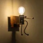 GloboStar® LITTLE MAN 01592 Μοντέρνο Επιτοίχιο Φωτιστικό Απλίκα Μονόφωτο 1 x E27 IP20 Χάλκινο Μέταλλο - Μ12 x Π19 x Υ17cm - Image 2