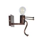 GloboStar® LITTLE MAN 01592 Μοντέρνο Επιτοίχιο Φωτιστικό Απλίκα Μονόφωτο 1 x E27 IP20 Χάλκινο Μέταλλο - Μ12 x Π19 x Υ17cm - Image 3