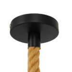 GloboStar® CAMBER 01594 Vintage Κρεμαστό Φωτιστικό Πλέγμα Μονόφωτο 1 x E27 IP20 Μαύρο Μέταλλο με Μπεζ Σχοινί - Μ11 x Π11 x Υ25cm - Image 7