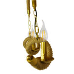 GloboStar® LUXOR 01598 Vintage Κρεμαστό Φωτιστικό Ανάρτηση Τρίφωτο 3 x E14 IP20 Χρυσό Μέταλλο με Μπεζ Σχοινί - Μ75 x Π13 x Y18cm - Image 3