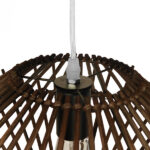 GloboStar® SASSO 01602 Boho Κρεμαστό Φωτιστικό Πλέγμα Μονόφωτο 1 x E27 IP20 Καφέ Ξύλο - Μ50 x Π50 x Y23cm - Image 5