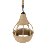 GloboStar® KUBRIC 01605 Boho Κρεμαστό Φωτιστικό Καμπάνα Μονόφωτο 1 x E27 IP20 Μπεζ Σχοινί - Μ30 x Π30 x Y40cm - Image 6