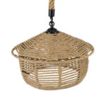 GloboStar® SPIRIT 01607 Boho Κρεμαστό Φωτιστικό Καμπάνα Μονόφωτο 1 x E27 IP20 Μπεζ Σχοινί - Μ35 x Π35 x Y30cm - Image 6