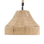 GloboStar® DOGMA 01609 Boho Κρεμαστό Φωτιστικό Καμπάνα Μονόφωτο 1 x E27 IP20 Μπεζ Σχοινί - Μ38 x Π38 x Y28cm - Image 4