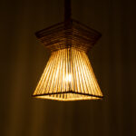 GloboStar® ROUGE 01611 Boho Κρεμαστό Φωτιστικό Πλέγμα Μονόφωτο 1 x E27 IP20 Μπεζ Σχοινί - Μ21 x Π21 x Y27cm - Image 2