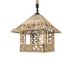 GloboStar® SPIKY 01613 Boho Κρεμαστό Φωτιστικό Φιγούρα Μονόφωτο 1 x E27 IP20 Μπεζ Σχοινί - Μ43 x Π43 x Y28cm - Image 4