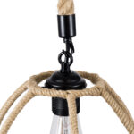 GloboStar® TELAN 01615 Vintage Κρεμαστό Φωτιστικό Πλέγμα Μονόφωτο 1 x E27 IP20 Μπεζ Σχοινί - Μ30 x Π30 x Υ38cm - Image 8