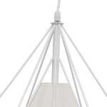 GloboStar® KAIRI 01619 Μοντέρνο Κρεμαστό Φωτιστικό Πλέγμα Μονόφωτο 1 x E27 IP20 Λευκό Μέταλλο με Λευκό Ύφασμα - Μ38 x Π38 x Υ39cm - Image 5