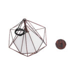 GLOBOSTAR® KAIRI 01623 Μοντέρνο Κρεμαστό Φωτιστικό Οροφής με Ντουί 1 x E27 AC 220-240V IP20 - Χάλκινο & Λευκό - Μ38 x Π38 x Y38cm - Image 9