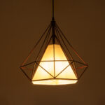 GLOBOSTAR® KAIRI 01623 Μοντέρνο Κρεμαστό Φωτιστικό Οροφής με Ντουί 1 x E27 AC 220-240V IP20 - Χάλκινο & Λευκό - Μ38 x Π38 x Y38cm - Image 2