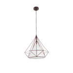 GLOBOSTAR® KAIRI 01623 Μοντέρνο Κρεμαστό Φωτιστικό Οροφής με Ντουί 1 x E27 AC 220-240V IP20 - Χάλκινο & Λευκό - Μ38 x Π38 x Y38cm - Image 3