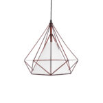 GLOBOSTAR® KAIRI 01623 Μοντέρνο Κρεμαστό Φωτιστικό Οροφής με Ντουί 1 x E27 AC 220-240V IP20 - Χάλκινο & Λευκό - Μ38 x Π38 x Y38cm - Image 4