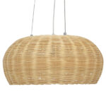 GloboStar® DE LA MER 01624 Boho Κρεμαστό Φωτιστικό Καμπάνα Τρίφωτο 3 x E27 IP20 Μπεζ Ξύλο - Μ45 x Π45 x Υ24cm - Image 3