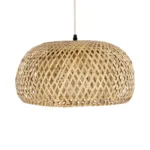 GloboStar® SAN TROPEZ 01626 Boho Κρεμαστό Φωτιστικό Πλέγμα Μονόφωτο 1 x E27 IP20 Μπεζ Ξύλο - Μ38 x Π38 x Υ22cm - Image 3