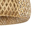 GloboStar® SAN TROPEZ 01626 Boho Κρεμαστό Φωτιστικό Πλέγμα Μονόφωτο 1 x E27 IP20 Μπεζ Ξύλο - Μ38 x Π38 x Υ22cm - Image 6