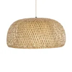GloboStar® SAN TROPEZ 01627 Boho Κρεμαστό Φωτιστικό Πλέγμα Μονόφωτο 1 x E27 IP20 Μπεζ Ξύλο - Μ60 x Π60 x Υ29cm - Image 3