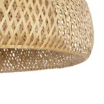 GloboStar® SAN TROPEZ 01627 Boho Κρεμαστό Φωτιστικό Πλέγμα Μονόφωτο 1 x E27 IP20 Μπεζ Ξύλο - Μ60 x Π60 x Υ29cm - Image 6