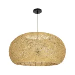 GloboStar® FIJI INCASS 01628 Vintage Κρεμαστό Φωτιστικό Καμπάνα Πολύφωτο 5 x E27 IP20 Μπέζ Rattan - Μ60 x Π60 x Υ29cm - Image 2