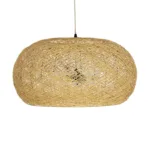 GloboStar® FIJI INCASS 01628 Vintage Κρεμαστό Φωτιστικό Καμπάνα Πολύφωτο 5 x E27 IP20 Μπέζ Rattan - Μ60 x Π60 x Υ29cm - Image 3