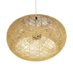 GloboStar® FIJI INCASS 01628 Vintage Κρεμαστό Φωτιστικό Καμπάνα Πολύφωτο 5 x E27 IP20 Μπέζ Rattan - Μ60 x Π60 x Υ29cm - Image 5