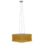 GloboStar® INCASS 01629 Vintage Κρεμαστό Φωτιστικό Ανάρτηση Πολύφωτο 5 x E27 IP20 Μπεζ Rattan - Μ40 x Π40 x Υ22.5cm - Image 2