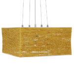 GloboStar® INCASS 01629 Vintage Κρεμαστό Φωτιστικό Ανάρτηση Πολύφωτο 5 x E27 IP20 Μπεζ Rattan - Μ40 x Π40 x Υ22.5cm - Image 3