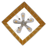 GloboStar® INCASS 01629 Vintage Κρεμαστό Φωτιστικό Ανάρτηση Πολύφωτο 5 x E27 IP20 Μπεζ Rattan - Μ40 x Π40 x Υ22.5cm - Image 7
