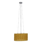 GloboStar® INCASS 01630 Vintage Κρεμαστό Φωτιστικό Καπέλο Τρίφωτο 3 x E27 IP20 Μπεζ Rattan - Μ40 x Π40 x Υ22cm - Image 2
