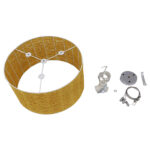 GloboStar® INCASS 01630 Vintage Κρεμαστό Φωτιστικό Καπέλο Τρίφωτο 3 x E27 IP20 Μπεζ Rattan - Μ40 x Π40 x Υ22cm - Image 8
