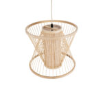 GloboStar® HIBISCUS 01632 Boho Κρεμαστό Φωτιστικό Καπέλο Μονόφωτο 1 x E27 IP20 Μπεζ Ξύλο - Μ35 x Π35 x Y30cm - Image 7