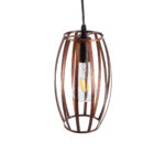 GloboStar® ZEBRA 01639 Vintage Κρεμαστό Φωτιστικό Πλέγμα Μονόφωτο 1 x E27 IP20 Χάλκινο Μέταλλο - Μ15 x 15 x Y15cm - Image 6