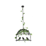 GloboStar® NEST 01640 Vintage Κρεμαστό Φωτιστικό Φιγούρα Μονόφωτο 1 x E27 IP20 Μαύρο Μέταλλο με Πράσινο Πλαστικό - Μ48 x Π38 x Y40cm - Image 3