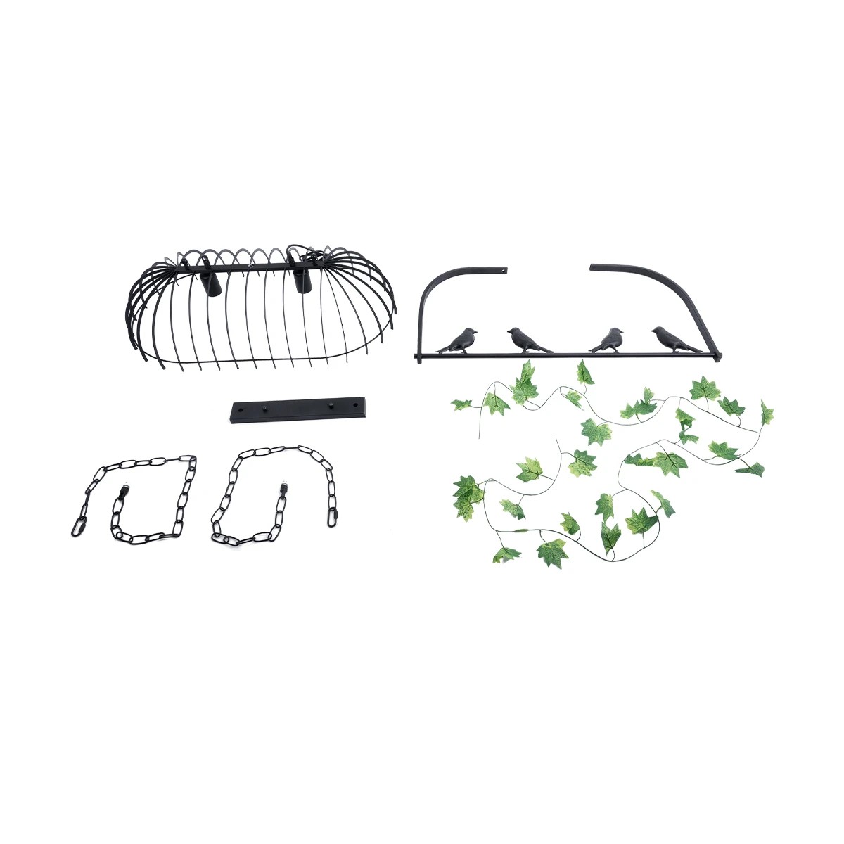 GloboStar® NEST 01643 Vintage Κρεμαστό Φωτιστικό Φιγούρα Δίφωτο 2 x E27 IP20 Μαύρο Μέταλλο με Πράσινο Πλαστικό - Μ73.6 x Π37.5 x Y38cm - Image 11