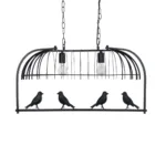 GloboStar® NEST 01643 Vintage Κρεμαστό Φωτιστικό Φιγούρα Δίφωτο 2 x E27 IP20 Μαύρο Μέταλλο με Πράσινο Πλαστικό - Μ73.6 x Π37.5 x Y38cm - Image 12