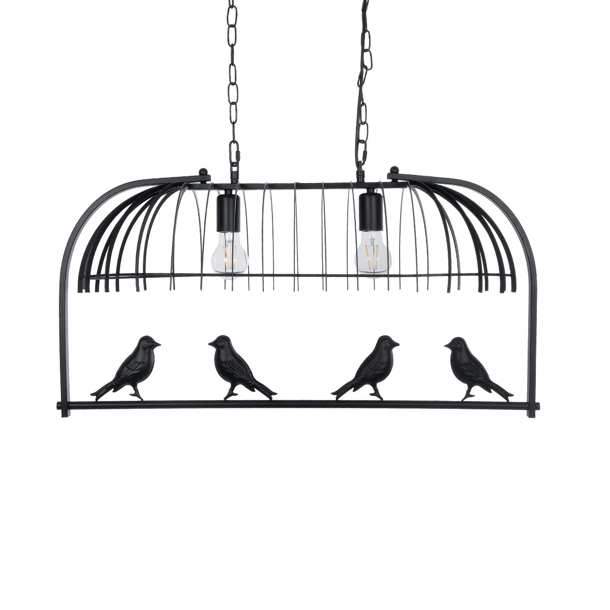 GloboStar® NEST 01643 Vintage Κρεμαστό Φωτιστικό Φιγούρα Δίφωτο 2 x E27 IP20 Μαύρο Μέταλλο με Πράσινο Πλαστικό - Μ73.6 x Π37.5 x Y38cm - Image 12