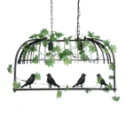 GloboStar® NEST 01643 Vintage Κρεμαστό Φωτιστικό Φιγούρα Δίφωτο 2 x E27 IP20 Μαύρο Μέταλλο με Πράσινο Πλαστικό - Μ73.6 x Π37.5 x Y38cm - Image 4
