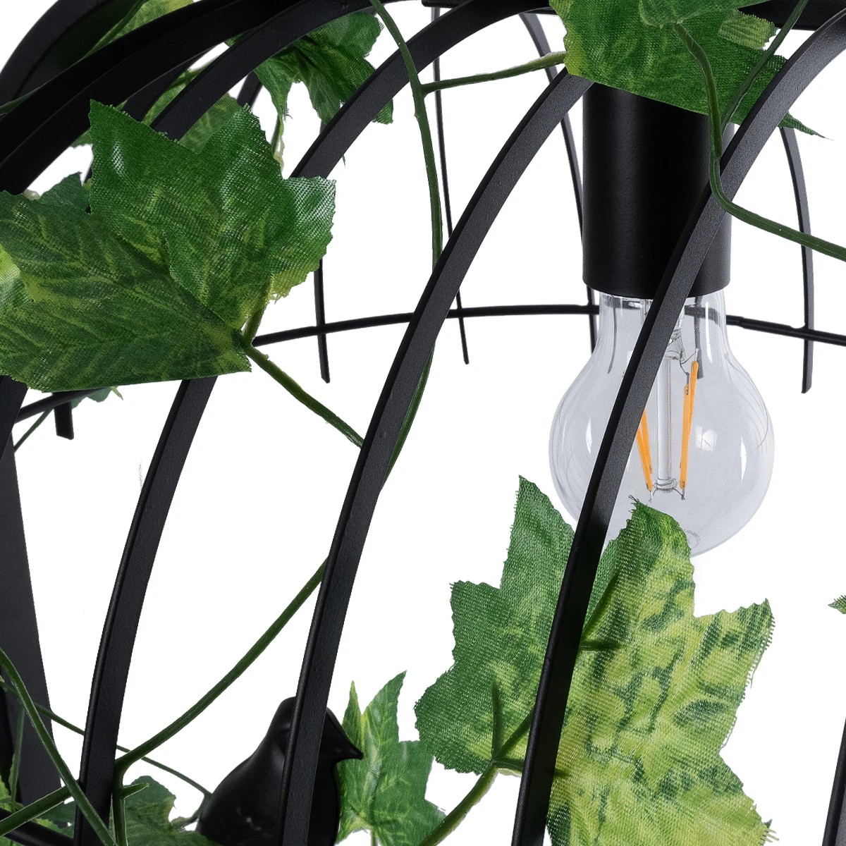 GloboStar® NEST 01643 Vintage Κρεμαστό Φωτιστικό Φιγούρα Δίφωτο 2 x E27 IP20 Μαύρο Μέταλλο με Πράσινο Πλαστικό - Μ73.6 x Π37.5 x Y38cm - Image 9