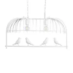 GloboStar® NEST 01644 Vintage Κρεμαστό Φωτιστικό Φιγούρα Δίφωτο 2 x E27 IP20 Λευκό Μέταλλο με Πράσινο Πλαστικό - Μ73.6 x Π37.5 x Y38cm - Image 12