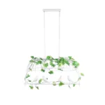 GloboStar® NEST 01644 Vintage Κρεμαστό Φωτιστικό Φιγούρα Δίφωτο 2 x E27 IP20 Λευκό Μέταλλο με Πράσινο Πλαστικό - Μ73.6 x Π37.5 x Y38cm - Image 3