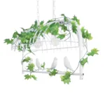 GloboStar® NEST 01644 Vintage Κρεμαστό Φωτιστικό Φιγούρα Δίφωτο 2 x E27 IP20 Λευκό Μέταλλο με Πράσινο Πλαστικό - Μ73.6 x Π37.5 x Y38cm - Image 7