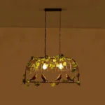 GloboStar® NEST 01645 Vintage Κρεμαστό Φωτιστικό Φιγούρα Δίφωτο 2 x E27 IP20 Χάλκινο Μέταλλο με Πράσινο Πλαστικό - Μ73.6 x Π37.5 x Y38.5cm - Image 2