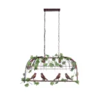 GloboStar® NEST 01645 Vintage Κρεμαστό Φωτιστικό Φιγούρα Δίφωτο 2 x E27 IP20 Χάλκινο Μέταλλο με Πράσινο Πλαστικό - Μ73.6 x Π37.5 x Y38.5cm - Image 3